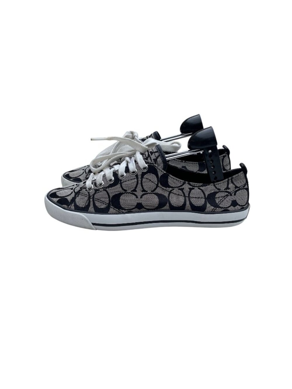 ***SOLD*** Coach Signature Canvas Sneakers Size 8.5 B Black/Gray Casual Shoes